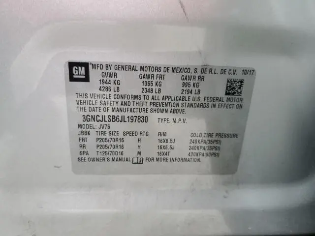 2018 CHEVROLET TRAX 1LT  