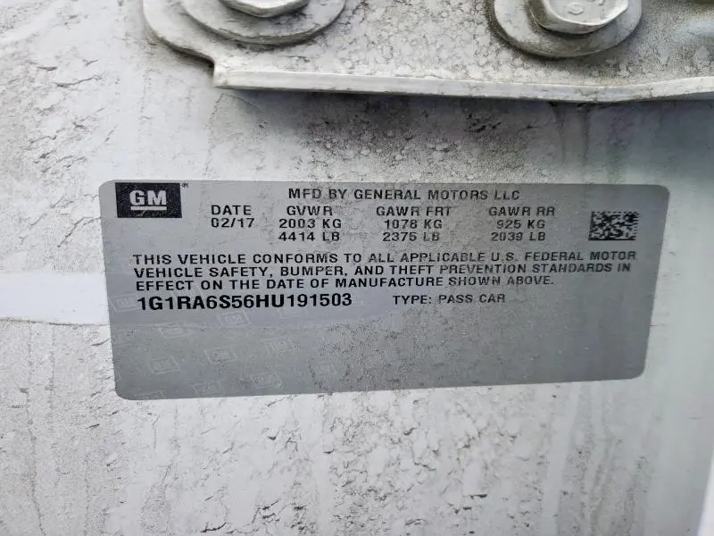 2017 CHEVROLET VOLT LT  