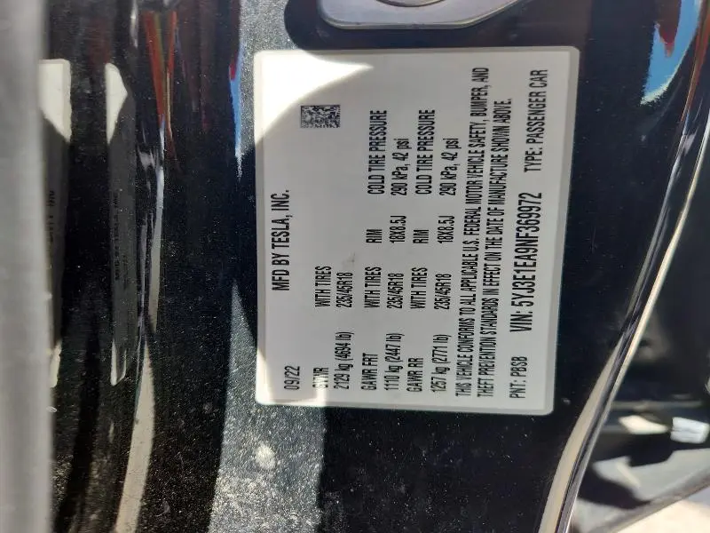 2022 TESLA MODEL 3   