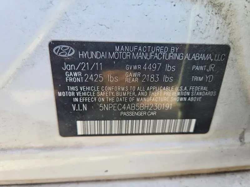 2011 HYUNDAI SONATA LIMITED 2.0T  