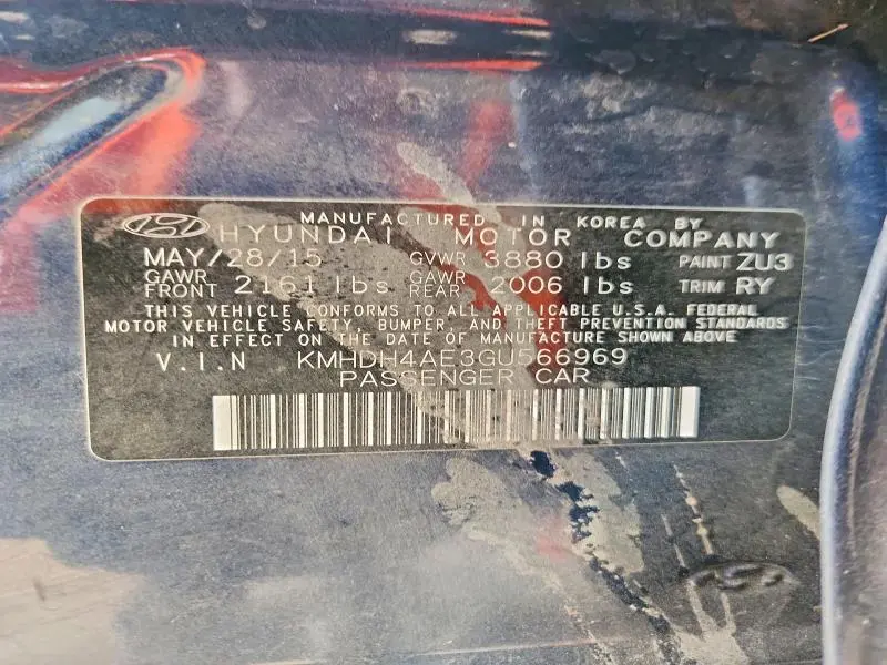 2016 HYUNDAI ELANTRA VALUE EDITION  