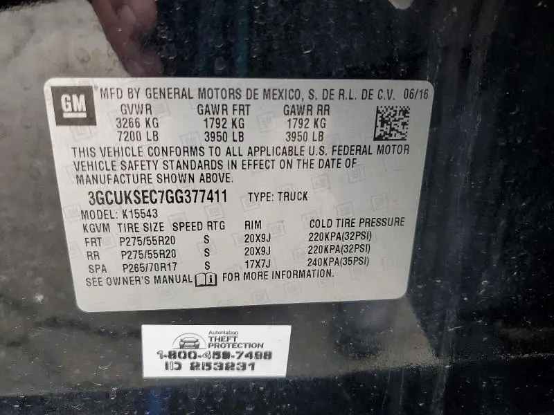 2016 CHEVROLET SILVERADO K1500 LTZ  