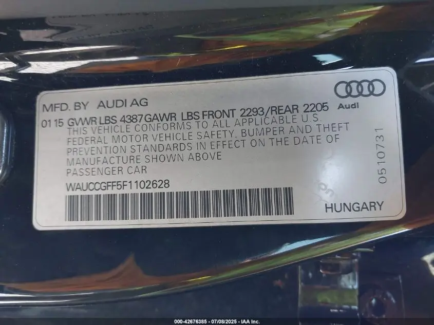 2015 AUDI A3 1.8T PREMIUM