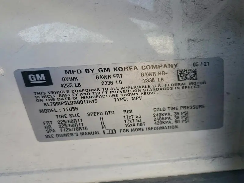 2022 CHEVROLET TRAILBLAZER LT  