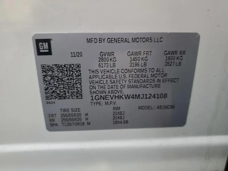 2021 CHEVROLET TRAVERSE LT  