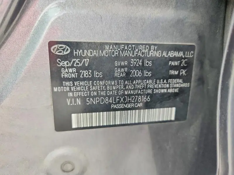 2018 HYUNDAI ELANTRA LIMITED  