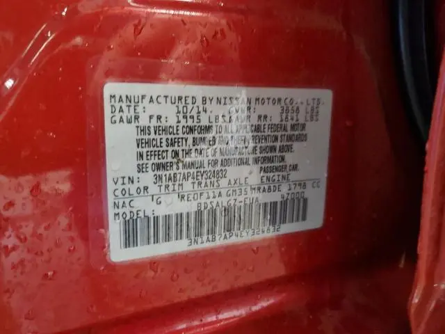 2014 NISSAN SENTRA S  