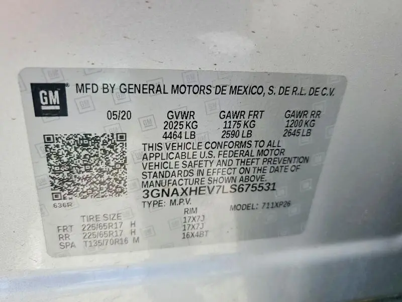 2020 CHEVROLET EQUINOX LS  