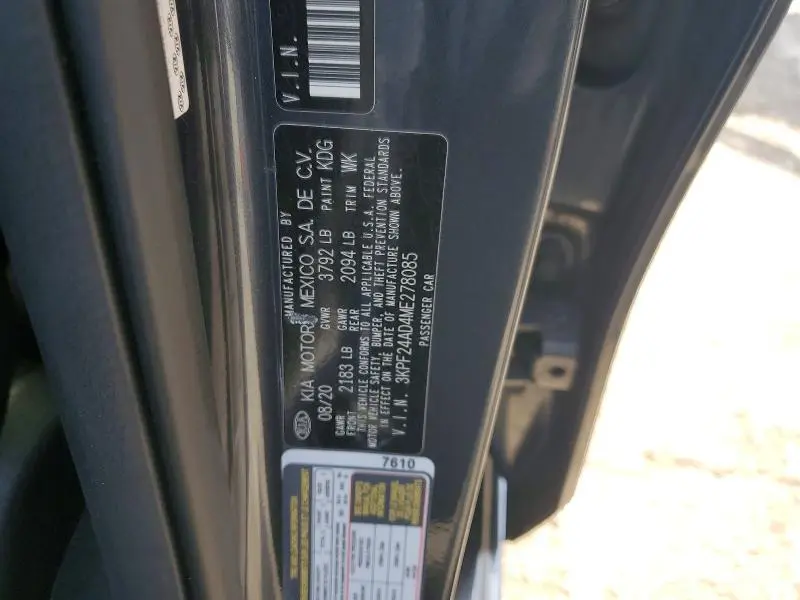 2021 KIA FORTE LXS  