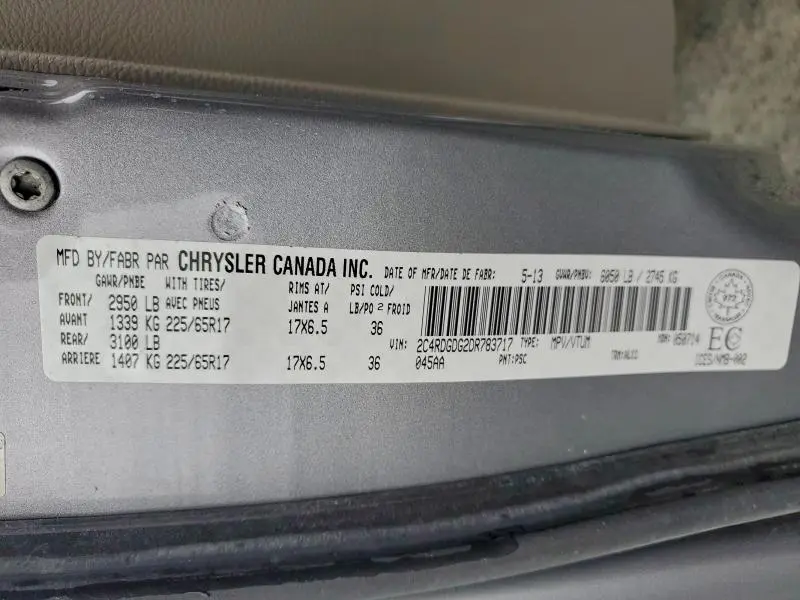 2013 DODGE GRAND CARAVAN CREW  