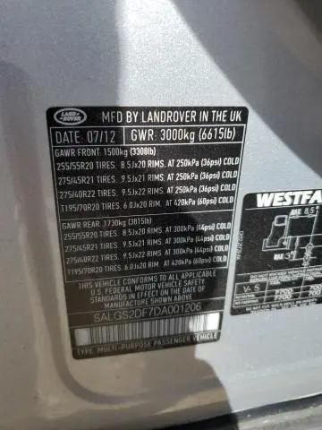 2013 LAND ROVER RANGE ROVER HSE  