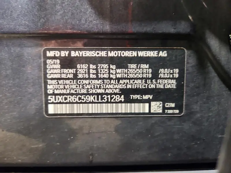 2019 BMW X5 XDRIVE40I  