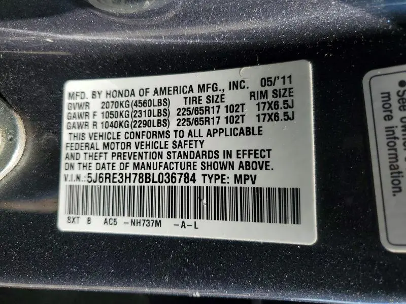 2011 HONDA CR-V EXL  