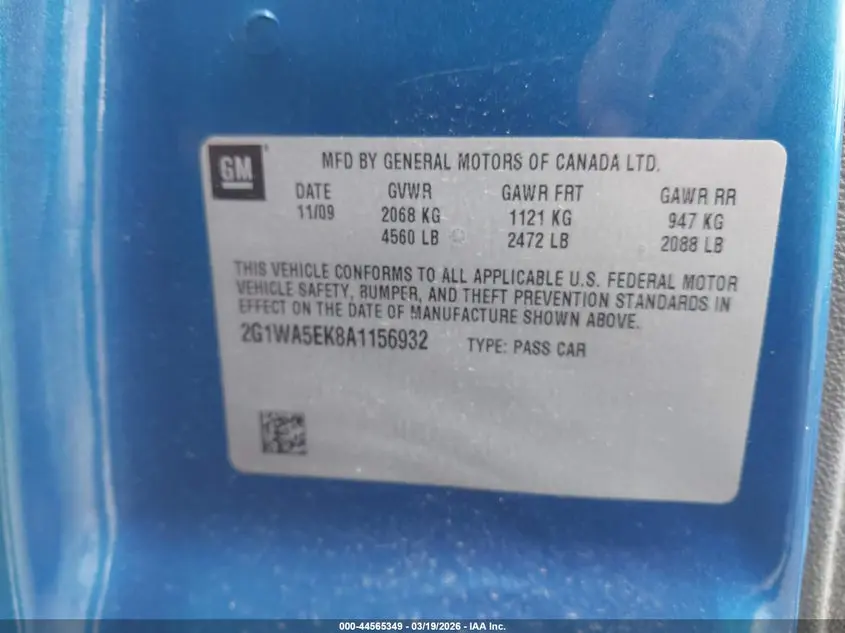 2010 CHEVROLET IMPALA LS