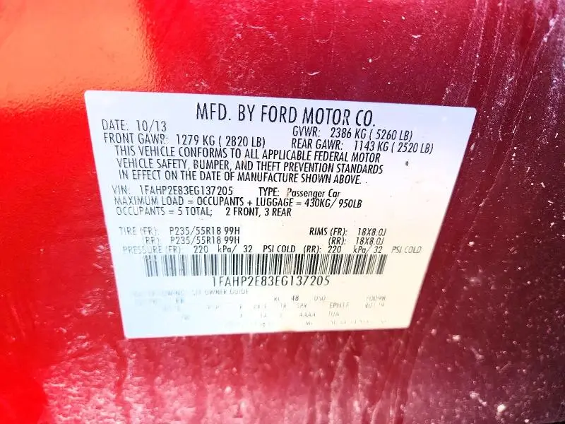 2014 FORD TAURUS SEL  