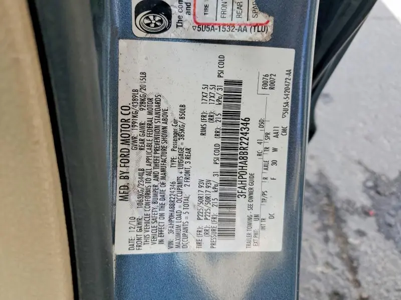 2011 FORD FUSION SE  