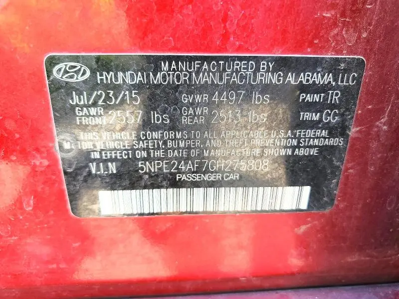 2016 HYUNDAI SONATA SE  
