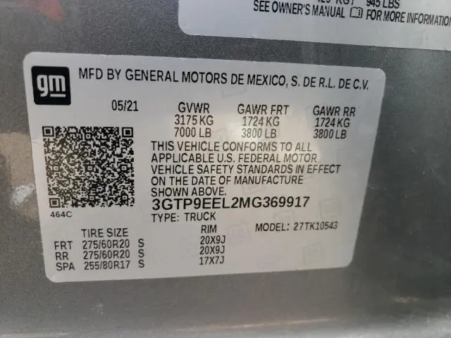 2021 GMC SIERRA K1500 AT4  