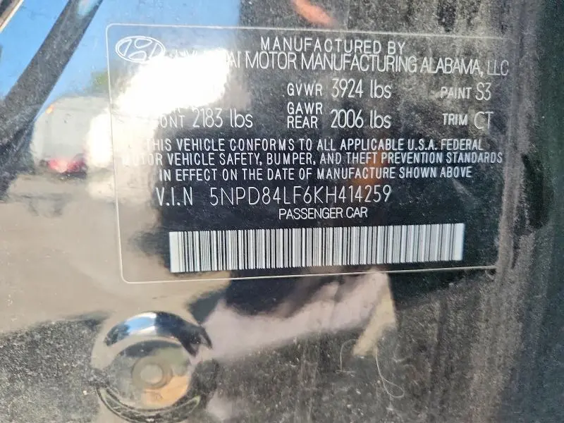 2019 HYUNDAI ELANTRA LIMITED  