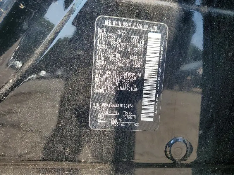 2020 NISSAN ARMADA SL  