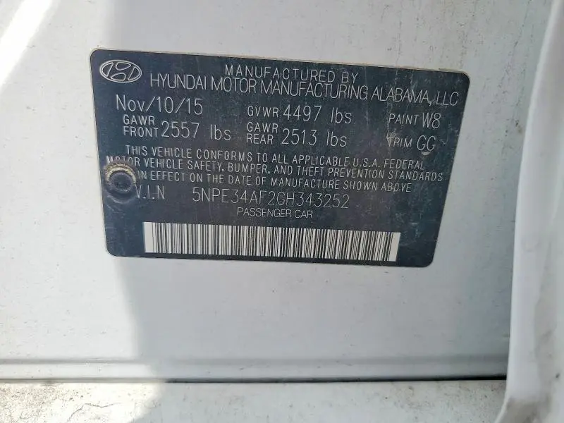2016 HYUNDAI SONATA SPORT  