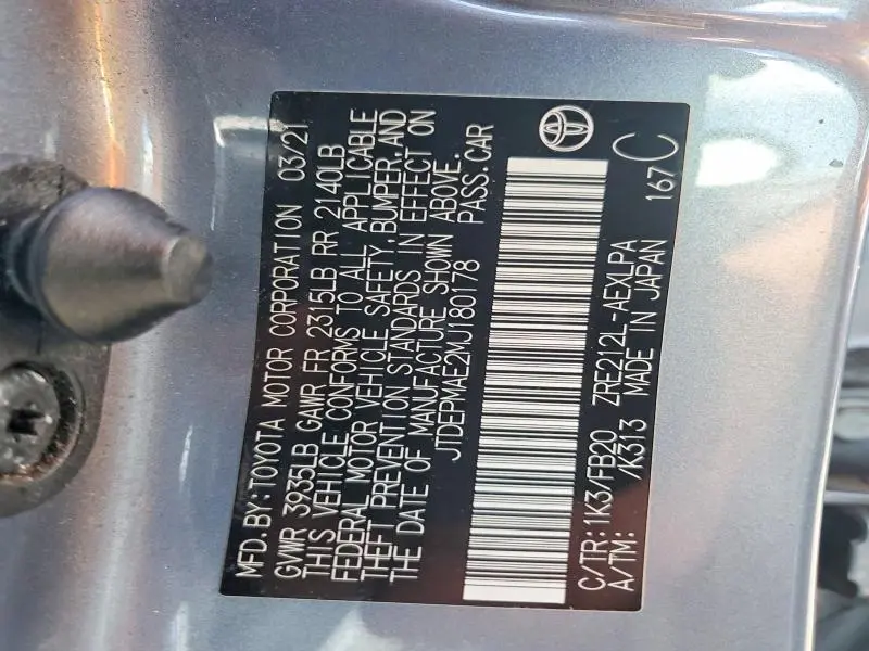 2021 TOYOTA COROLLA LE  