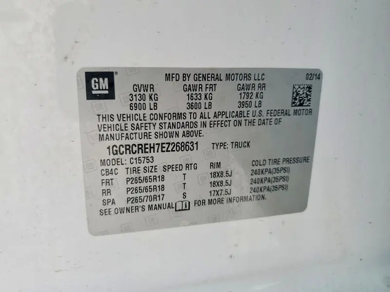 2014 CHEVROLET SILVERADO C1500 LT  