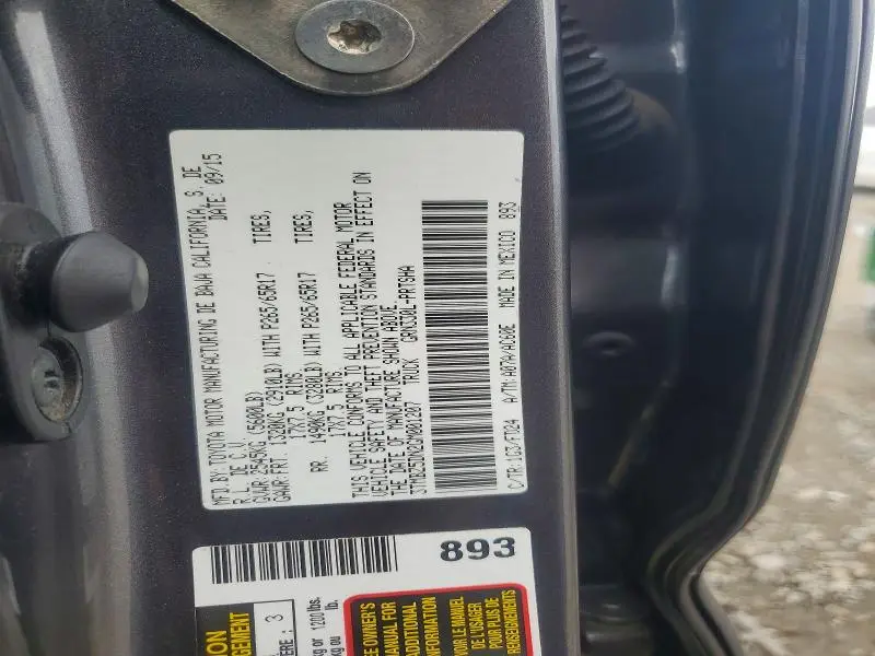 2016 TOYOTA TACOMA DOUBLE CAB  