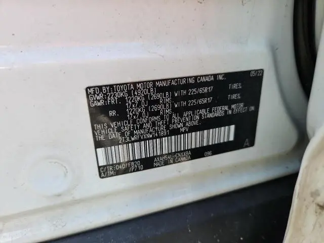 2022 TOYOTA RAV4 LE  