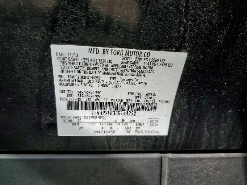 2014 FORD TAURUS SEL  