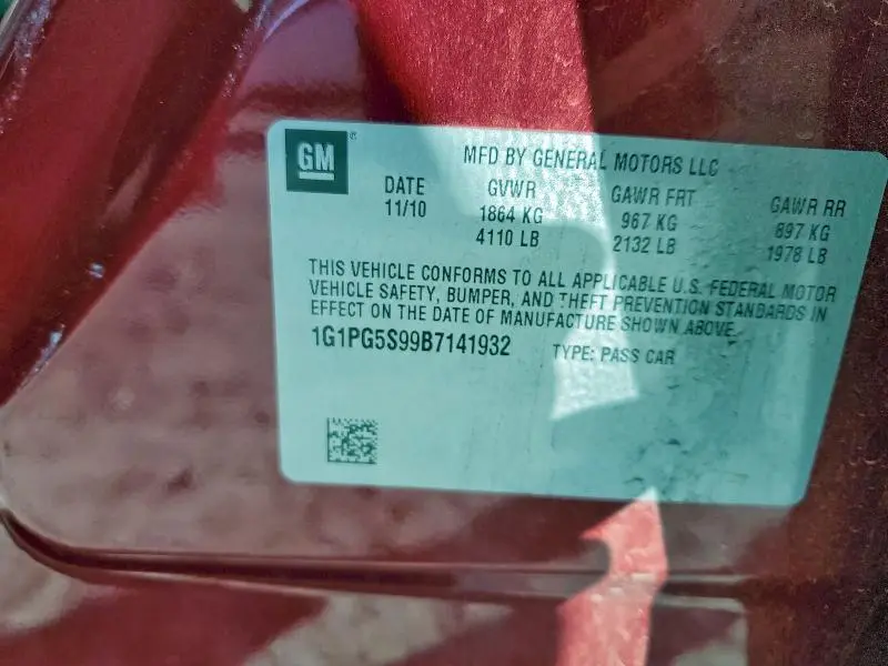 2011 CHEVROLET CRUZE LT  