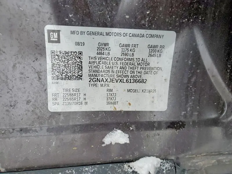 2020 CHEVROLET EQUINOX LT  