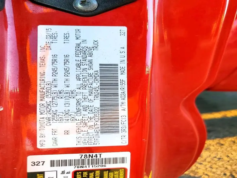 2015 TOYOTA TACOMA BASE  