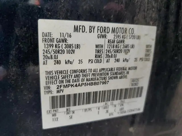 2017 FORD EDGE SPORT  