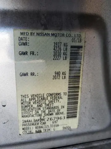 2018 NISSAN ALTIMA 2.5  