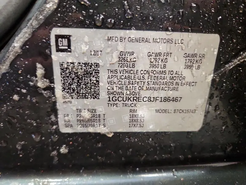 2018 CHEVROLET SILVERADO K1500 LT  