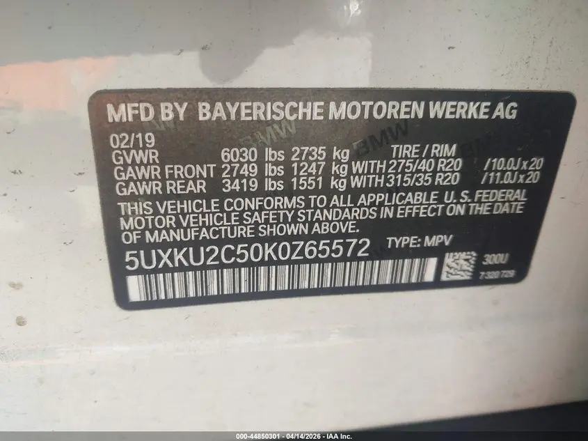 2019 BMW X6 XDRIVE35I