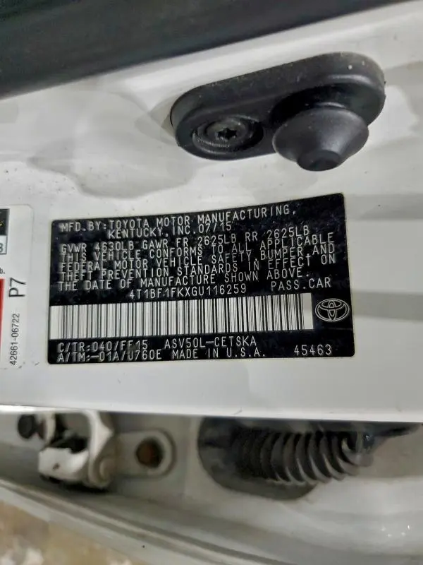 2016 TOYOTA CAMRY   