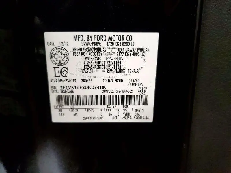 2013 FORD F150 SUPER CAB  