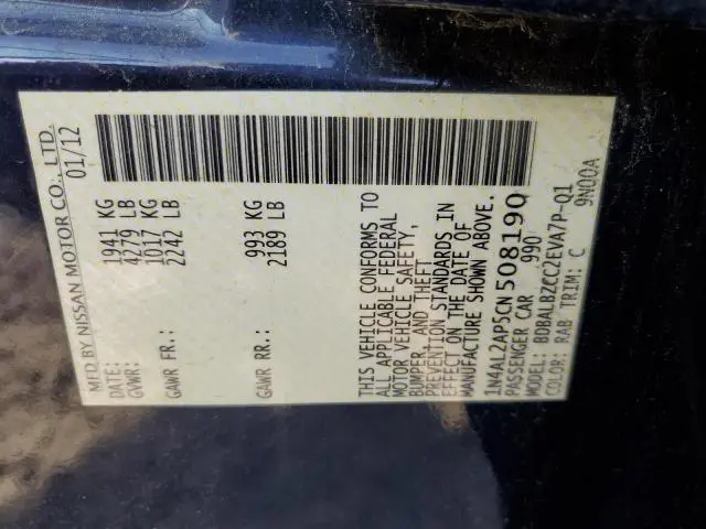 2012 NISSAN ALTIMA BASE  