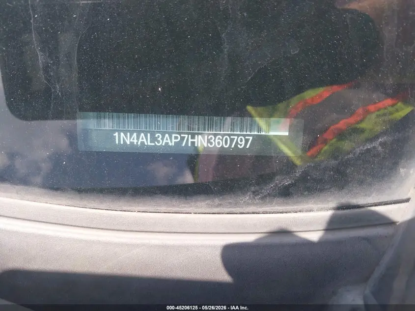 2017 NISSAN ALTIMA 2.5 S