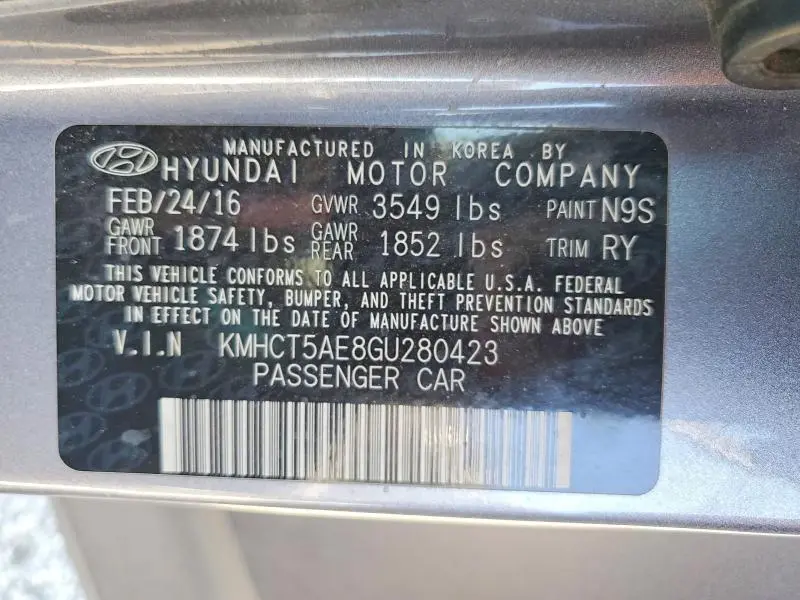 2016 HYUNDAI ACCENT SE  