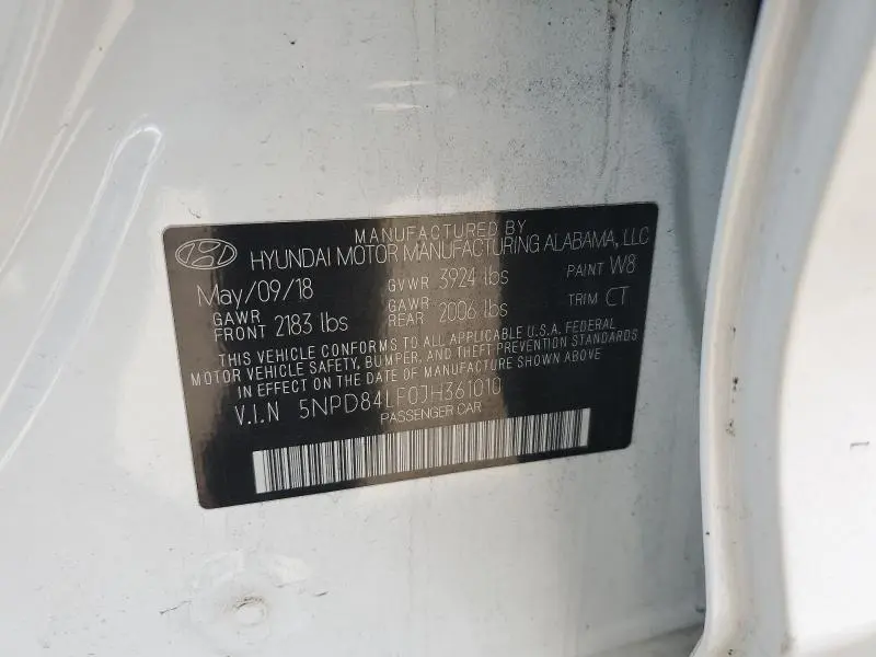 2018 HYUNDAI ELANTRA SEL  