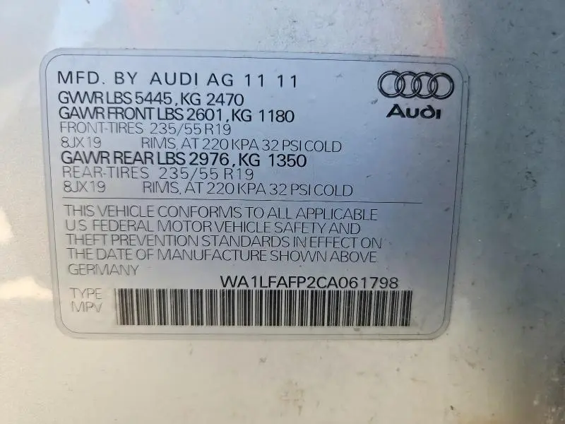 2012 AUDI Q5 PREMIUM PLUS  