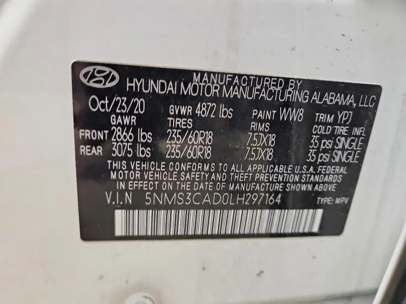 2020 HYUNDAI SANTA FE SEL  