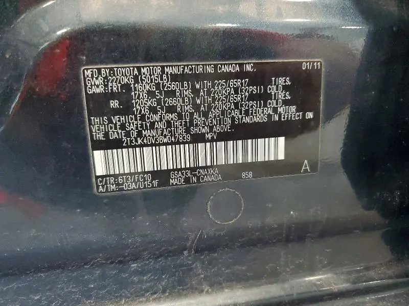 2011 TOYOTA RAV4 BASE  