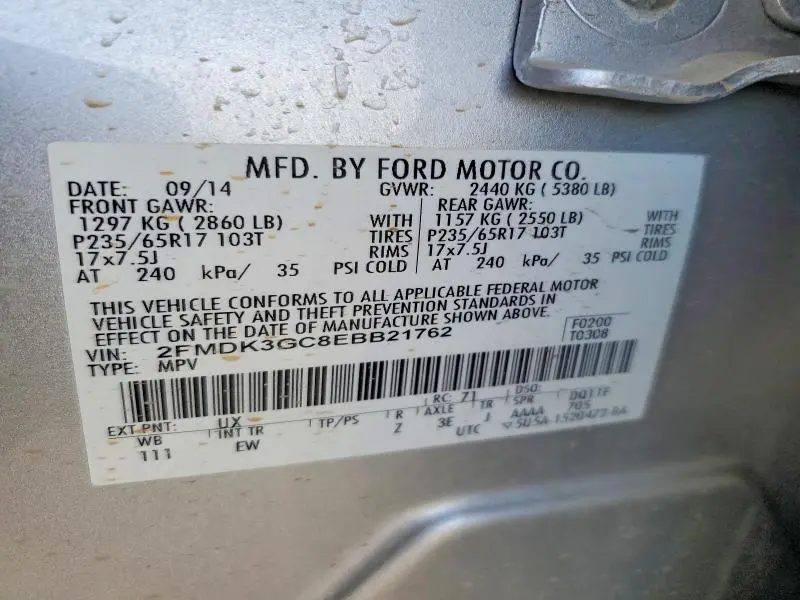 2014 FORD EDGE SE  