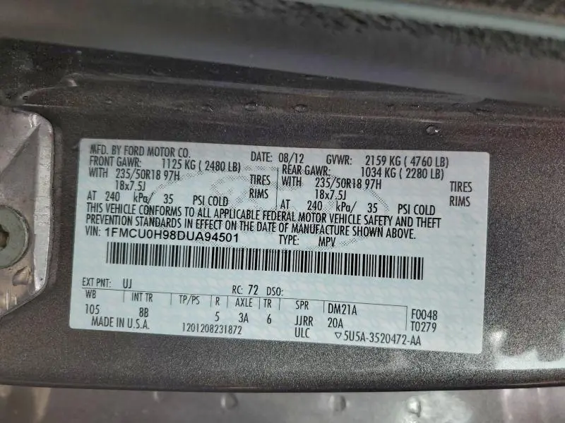 2013 FORD ESCAPE SEL  