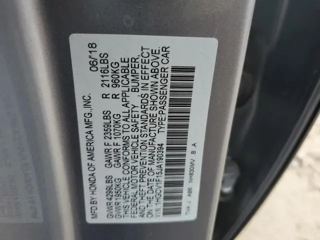 2018 HONDA ACCORD LX  