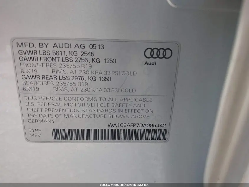 2013 AUDI Q5 HYBRID 2.0T PRESTIGE